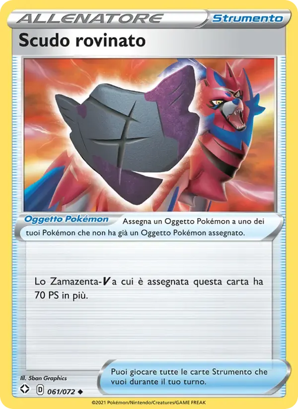 Scudo rovinato — Destino Splendente 61 Italian Pokémon card