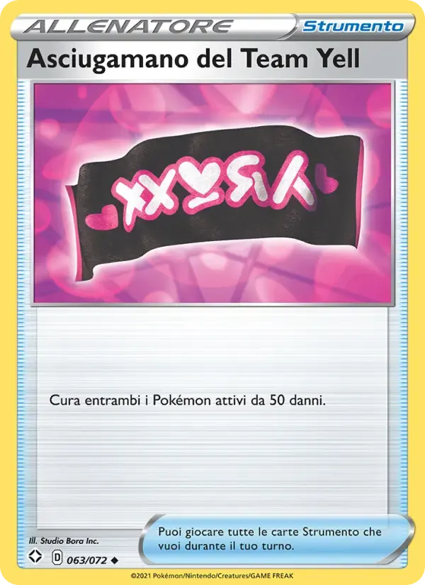 Asciugamano del Team Yell — Destino Splendente 63 Italian Pokémon card