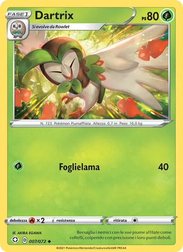 Dartrix — Destino Splendente 7 Italian Pokémon card