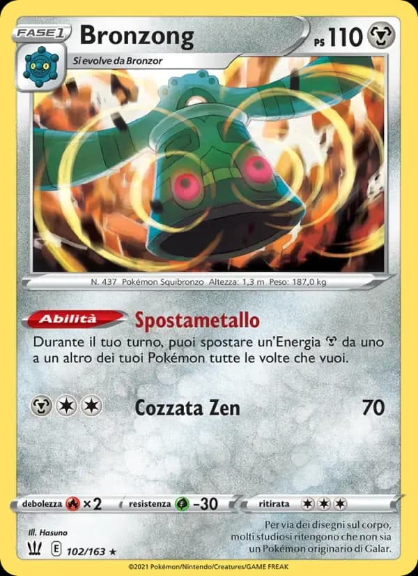 Bronzong — Stili di Lotta 102 Italian Pokémon card