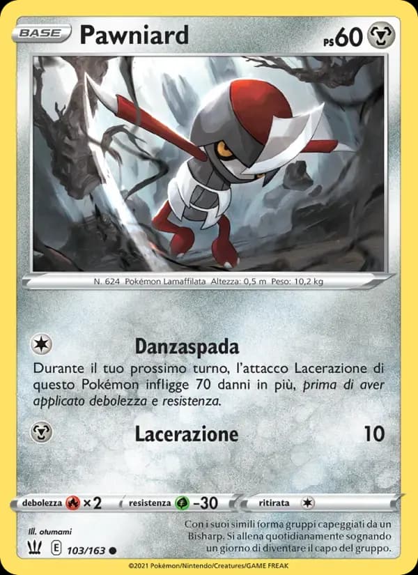 Pawniard — Stili di Lotta 103 Italian Pokémon card