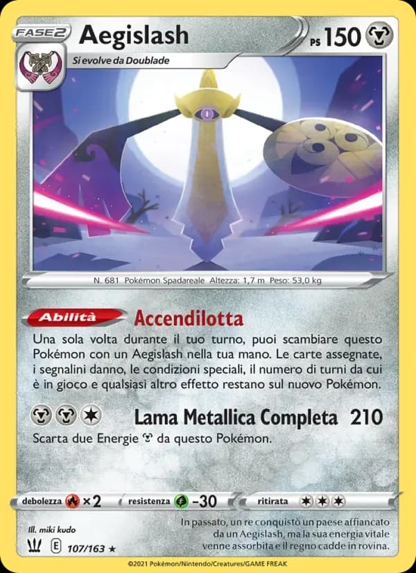 Aegislash — Stili di Lotta 107 Italian Pokémon card