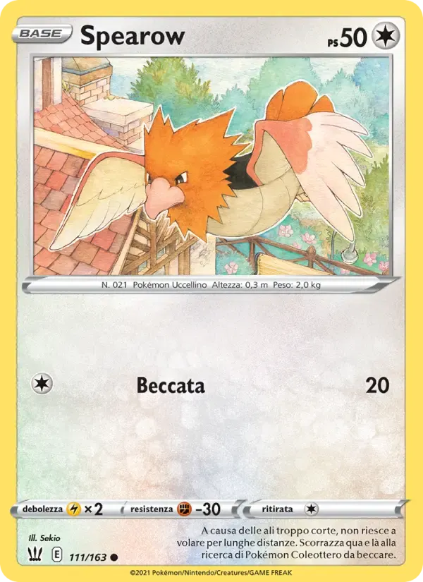 Spearow — Stili di Lotta 111 Italian Pokémon card