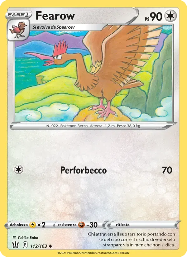 Fearow — Stili di Lotta 112 Italian Pokémon card