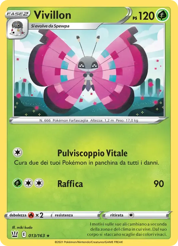 Vivillon — Stili di Lotta 13 Italian Pokémon card