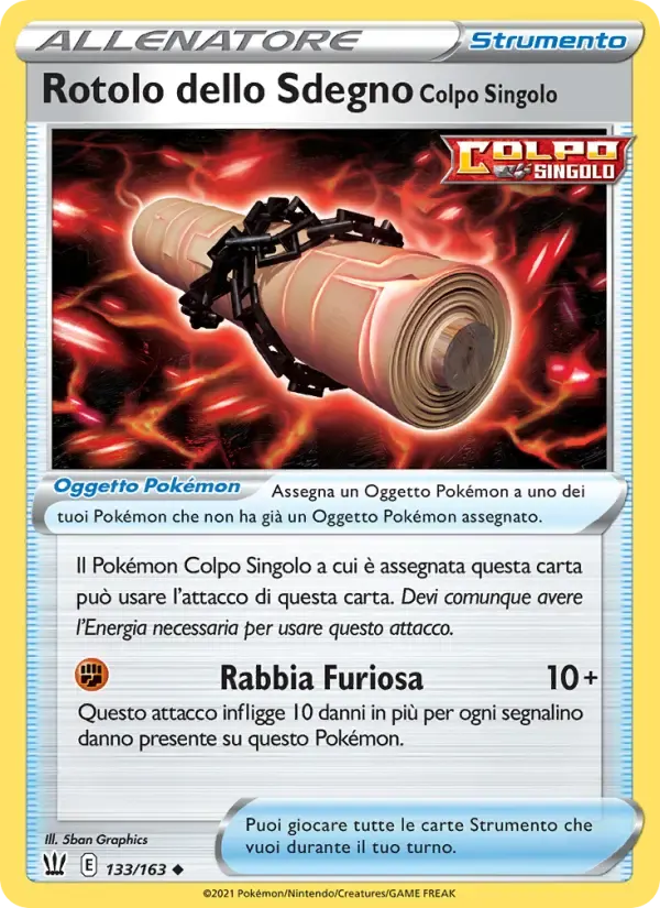 Rotolo dello Sdegno Colpo Singolo — Stili di Lotta 133 Italian Pokémon card