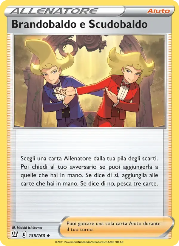 Brandobaldo e Scudobaldo — Stili di Lotta 135 Italian Pokémon card