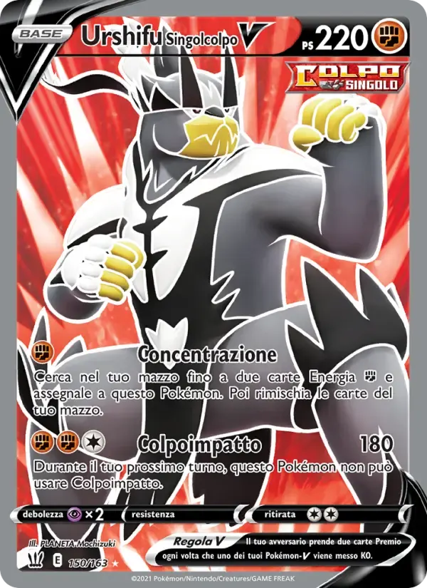 Urshifu Singolcolpo V — Stili di Lotta 150 Italian Pokémon card