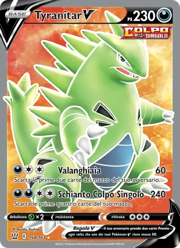 Tyranitar V — Stili di Lotta 154 Italian Pokémon card