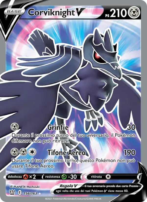 Corviknight V — Stili di Lotta 156 Italian Pokémon card