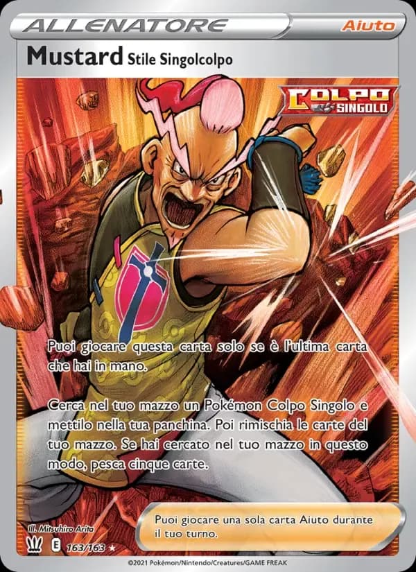 Mustard Stile Singolcolpo — Stili di Lotta 163 Italian Pokémon card