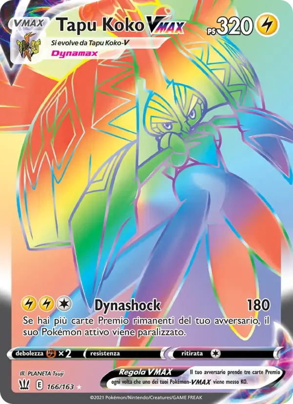 Tapu Koko VMAX — Stili di Lotta 166 Italian Pokémon card