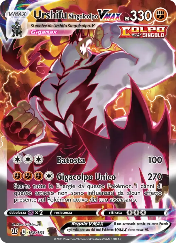 Urshifu Singolcolpo VMAX — Stili di Lotta 168 Italian Pokémon card
