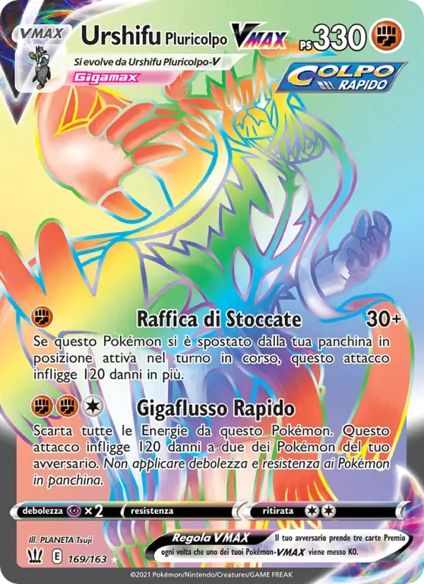 Urshifu Pluricolpo VMAX — Stili di Lotta 169 Italian Pokémon card