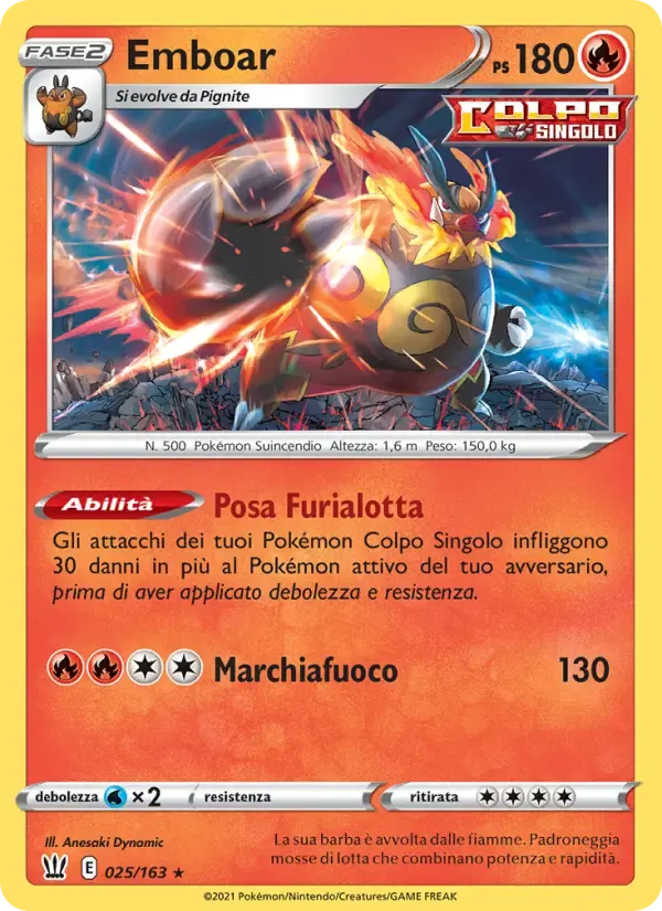 Emboar — Stili di Lotta 25 Italian Pokémon card