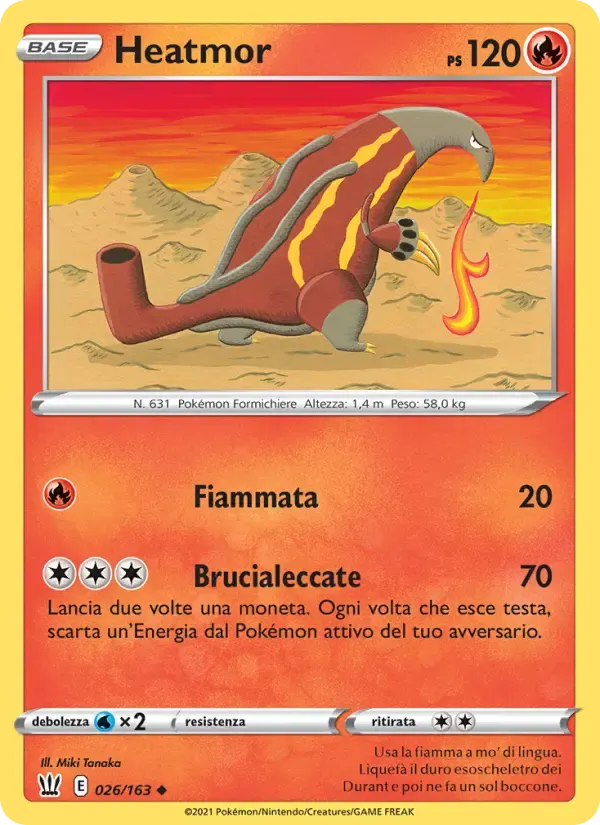 Heatmor — Stili di Lotta 26 Italian Pokémon card