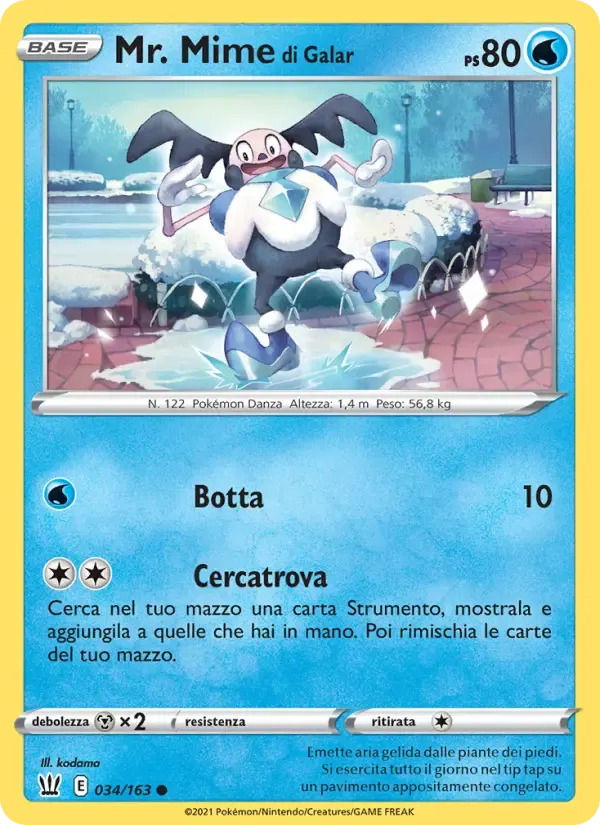 Mr. Mime di Galar — Stili di Lotta 34 Italian Pokémon card