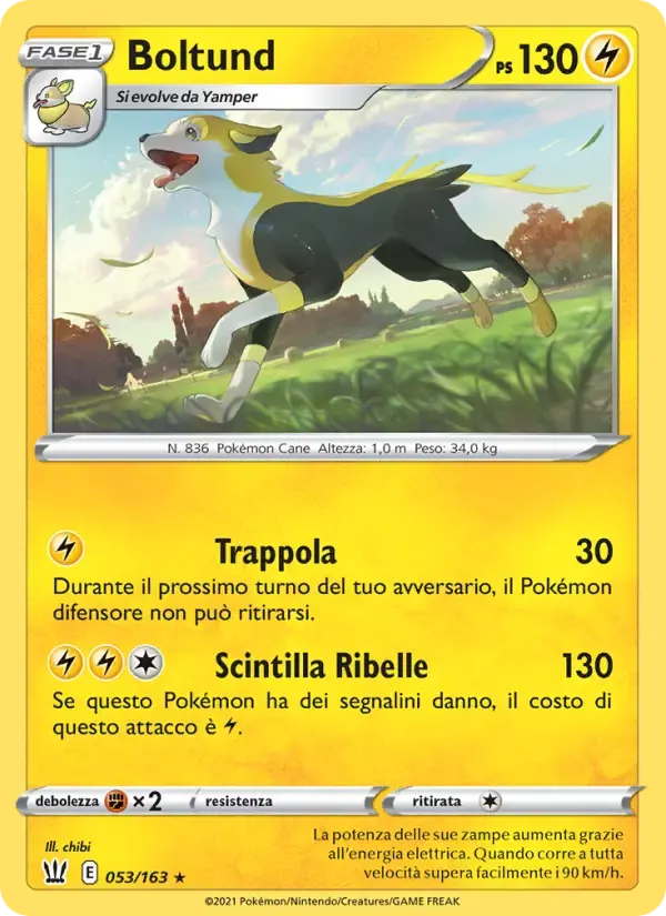 Boltund — Stili di Lotta 53 Italian Pokémon card