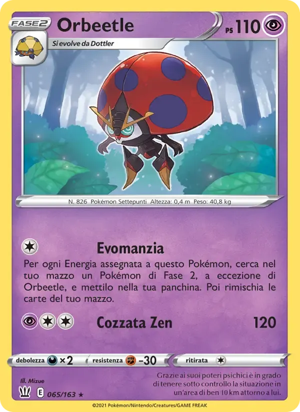 Orbeetle — Stili di Lotta 65 Italian Pokémon card