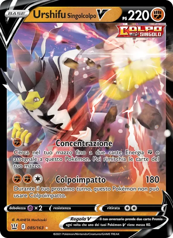 Urshifu Singolcolpo V — Stili di Lotta 85 Italian Pokémon card