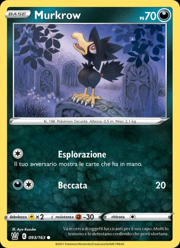 Murkrow — Stili di Lotta 93 Italian Pokémon card