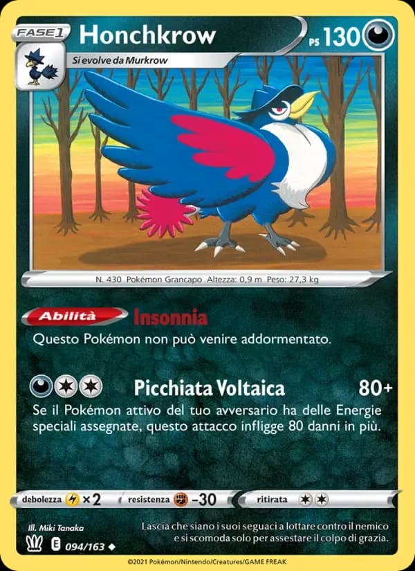Honchkrow — Stili di Lotta 94 Italian Pokémon card