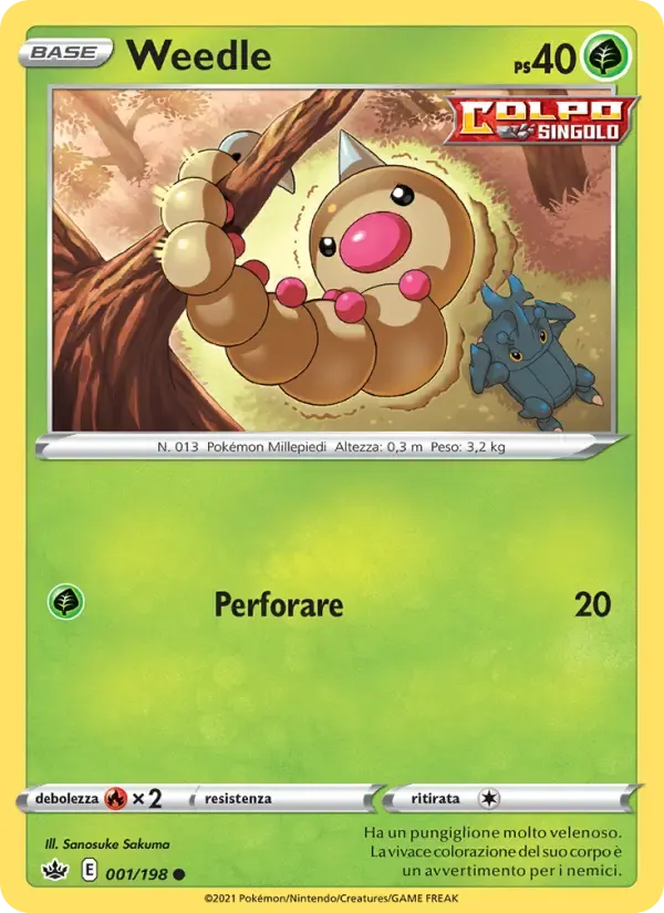 Weedle — Regno Glaciale 1 Italian Pokémon card