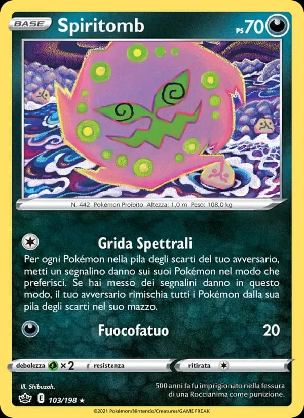 Spiritomb — Regno Glaciale 103 Italian Pokémon card