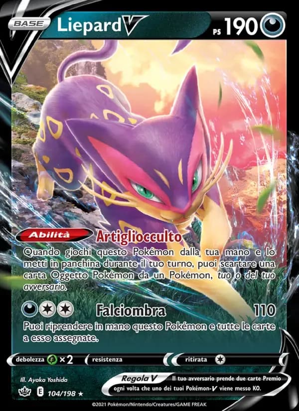 Liepard V — Regno Glaciale 104 Italian Pokémon card