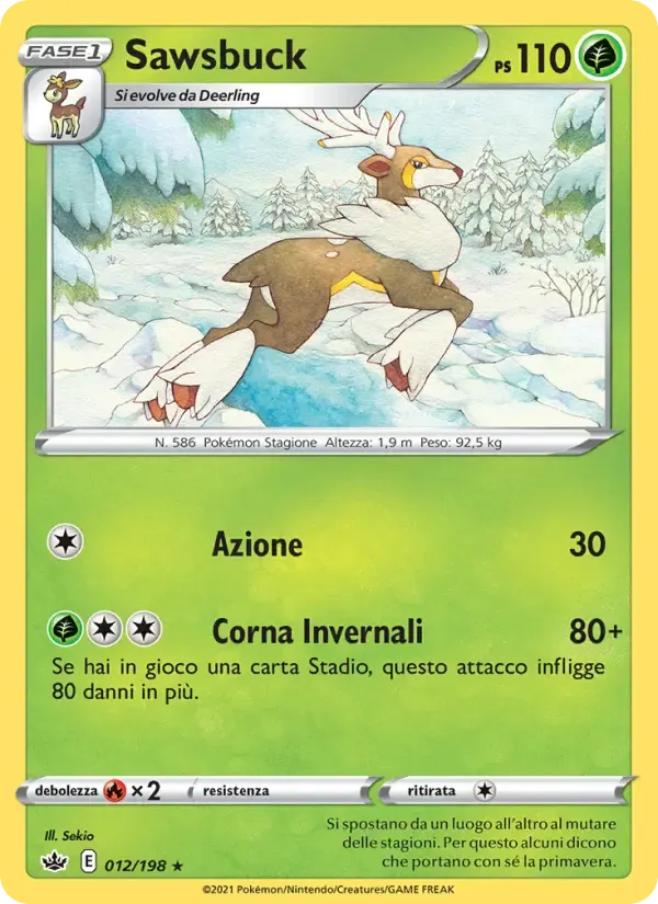 Sawsbuck — Regno Glaciale 12 Italian Pokémon card