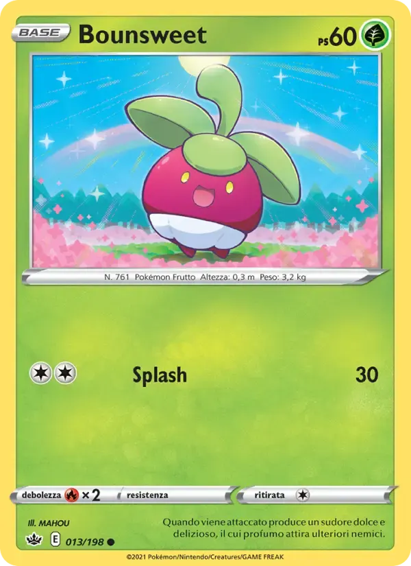 Bounsweet — Regno Glaciale 13 Italian Pokémon card