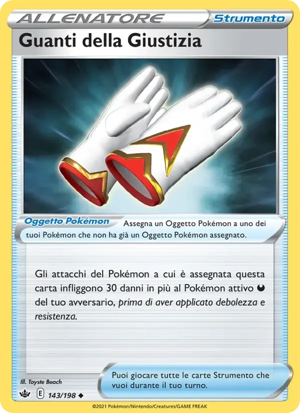 Guanti della Giustizia — Regno Glaciale 143 Italian Pokémon card