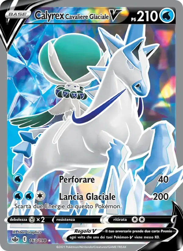 Calyrex Cavaliere Glaciale V — Regno Glaciale 163 Italian Pokémon card