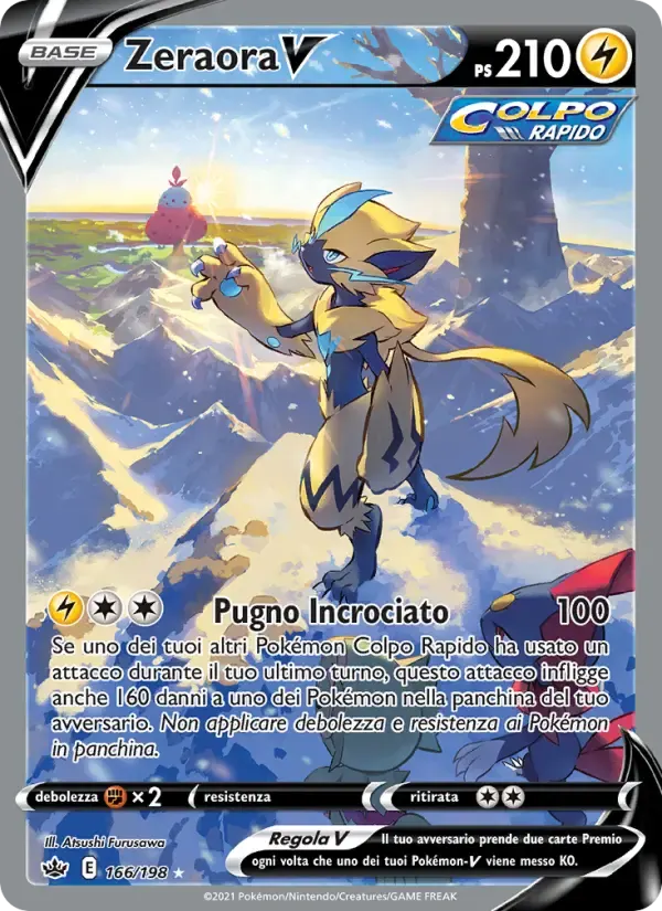 Zeraora V — Regno Glaciale 166 Italian Pokémon card