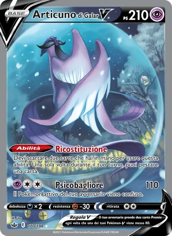 Articuno di Galar V — Regno Glaciale 170 Italian Pokémon card