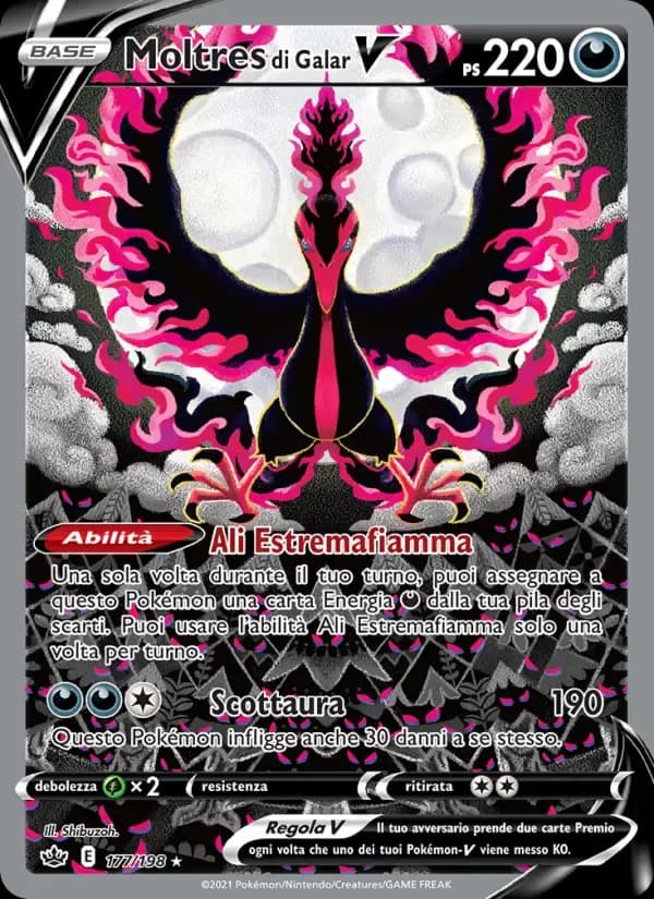 Moltres di Galar V — Regno Glaciale 177 Italian Pokémon card