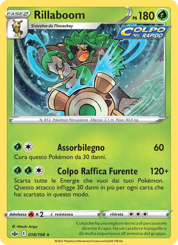 Rillaboom — Regno Glaciale 18 Italian Pokémon card