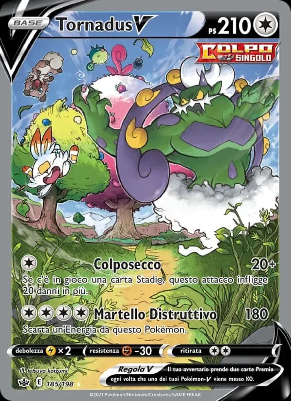 Tornadus V — Regno Glaciale 185 Italian Pokémon card