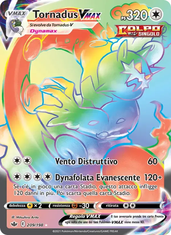 Tornadus VMAX — Regno Glaciale 209 Italian Pokémon card