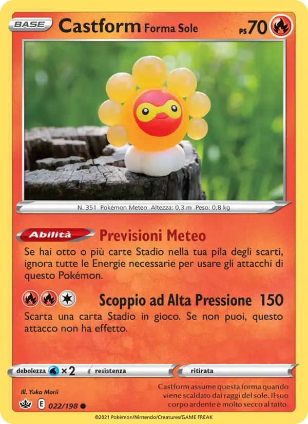 Castform Forma Sole — Regno Glaciale 22 Italian Pokémon card