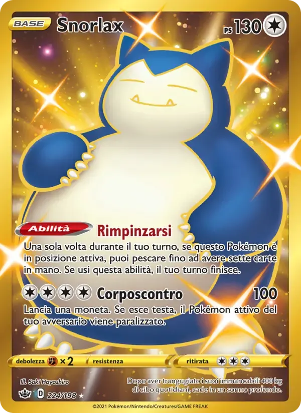 Snorlax — Regno Glaciale 224 Italian Pokémon card