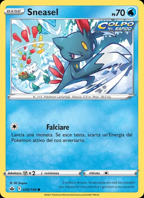 Sneasel — Regno Glaciale 30 Italian Pokémon card
