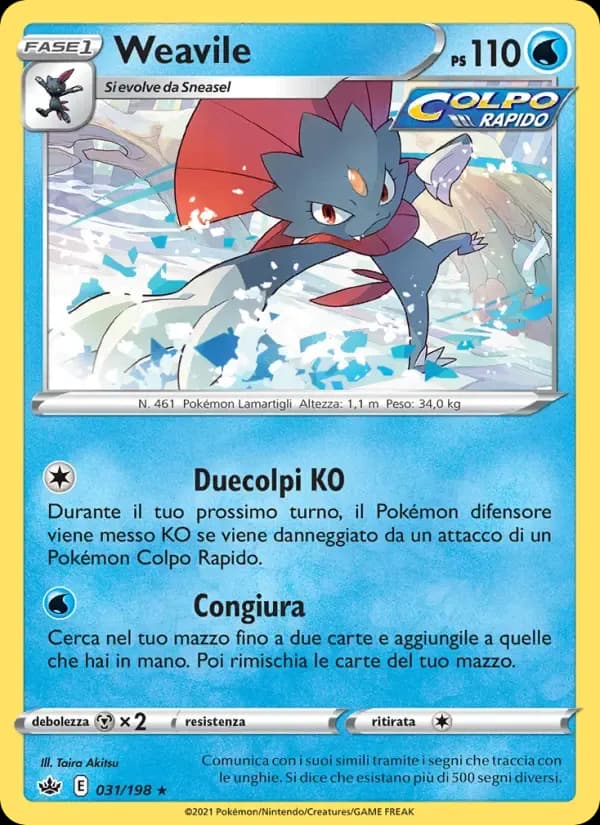 Weavile — Regno Glaciale 31 Italian Pokémon card