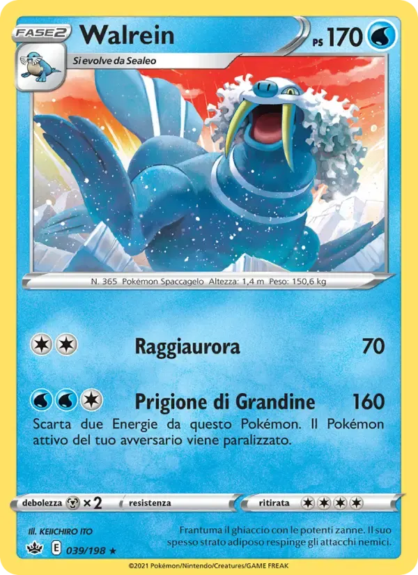 Walrein — Regno Glaciale 39 Italian Pokémon card