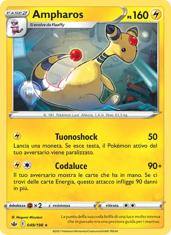Ampharos — Regno Glaciale 49 Italian Pokémon card