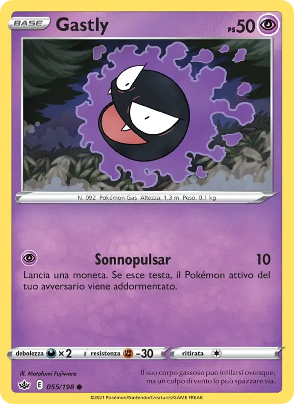 Gastly — Regno Glaciale 55 Italian Pokémon card