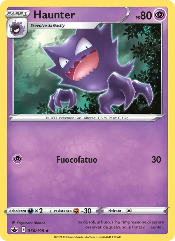 Haunter — Regno Glaciale 56 Italian Pokémon card