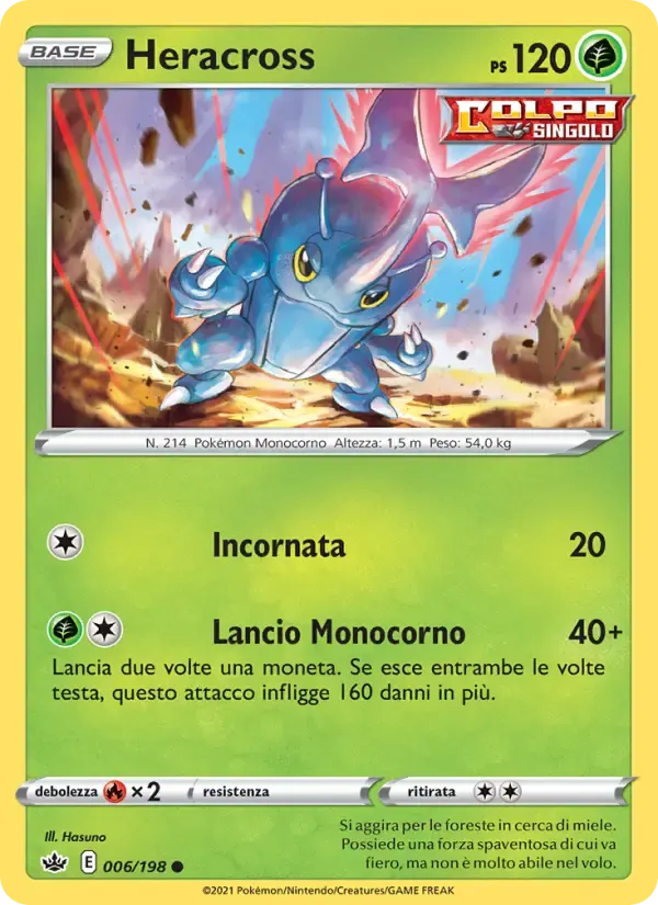 Heracross — Regno Glaciale 6 Italian Pokémon card