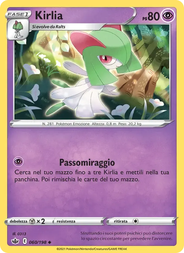 Kirlia — Regno Glaciale 60 Italian Pokémon card