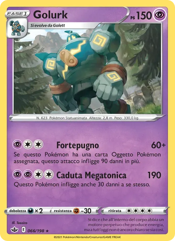 Golurk — Regno Glaciale 66 Italian Pokémon card